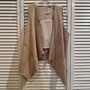 SW3 Bespoke Suede Vest in Beige Size Petite